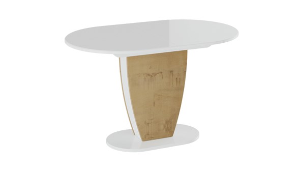 Раздвижной стол Монреаль тип 1 (Белый глянец/Бунратти) в Магадане - изображение