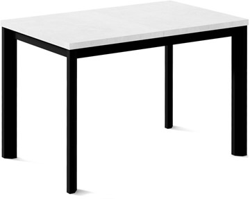 Кухонный стол раскладной Нагано-1L (ноги черные, белый цемент) в Магадане - предосмотр