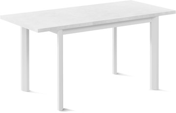 Кухонный раздвижной стол Нагано-1L (ноги металлические белые, белый цемент) в Магадане - предосмотр 1