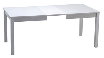 Кухонный раздвижной стол Нагано-2 стекло белое opti (хром-лак) в Магадане - предосмотр 1
