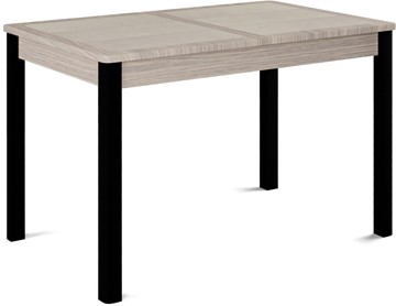 Кухонный раскладной стол Ницца-1 ПЛ (ноги черные, плитка бежевая/лофт) в Магадане - предосмотр