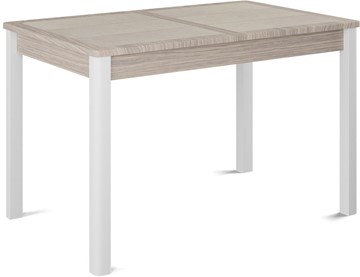 Кухонный стол раздвижной Ницца-2 ПЛ (ноги белые, плитка бежевая/лофт) в Магадане