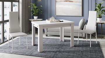 Кухонный стол раскладной Норман тип 1, цвет Белый/Стекло белый глянец в Магадане - предосмотр 3