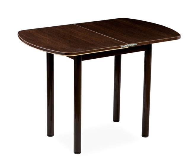 Кухонный раскладной стол НСПГ-02 СТК, венге/темно-коричневое/узор бело-медный/опоры прямые коричневые в Магадане - изображение 2