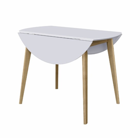 Кухонный стол раздвижной Орион Drop Leaf 100, Дуб/белый в Магадане - изображение 6