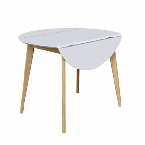 Кухонный стол раздвижной Орион Drop Leaf 100, Дуб/белый в Магадане - предосмотр 7