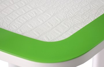 Кухонный раскладной стол ПГ-01 СТК, белый/зеленый/крокодил белый/белый в Магадане - предосмотр 1
