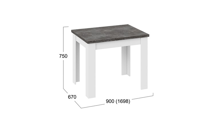 Кухонный стол раздвижной Промо тип 3 (Белый/Ателье темный) в Магадане - изображение 4