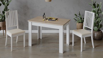 Кухонный стол раскладной Промо тип 4 (Белый/Дуб сонома светлый) в Магадане - предосмотр 5