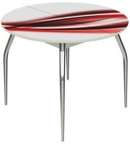 Кухонный стол раскладной Ривьера - Круг, ноги метал. крашеные №24, ФП (Текстура №50) в Магадане