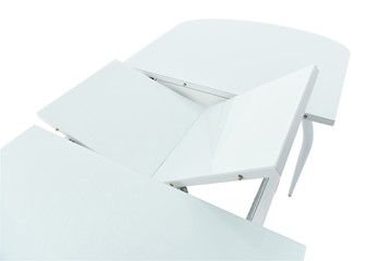 Раздвижной стол Ривьера исп.1 хром №5 (стекло белое/черный) в Магадане - предосмотр 3