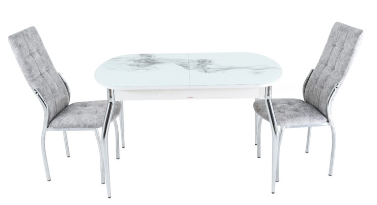 Кухонный стол раздвижной Ривьера исп.1 ноги метал. крашеные №24 Фотопечать (Цветы №33) в Магадане - изображение 12