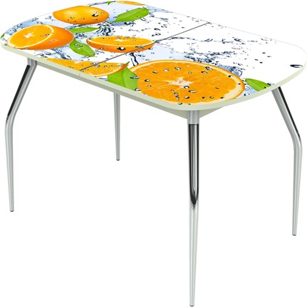 Кухонный раскладной стол Ривьера исп.1 ноги метал. крашеные №24 Фотопечать (Фрукты №16) в Магадане - изображение