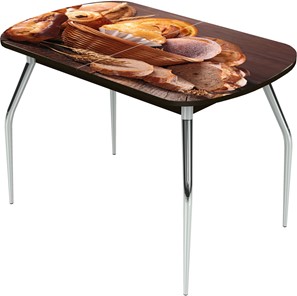 Кухонный раскладной стол Ривьера исп.1 ноги метал. крашеные №24 Фотопечать (Хлеб №3 в Магадане