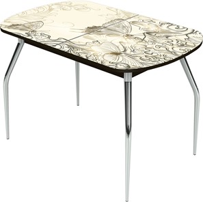 Кухонный раскладной стол Ривьера исп.1 ноги метал. крашеные №24 Фотопечать (Текстура №33) в Магадане