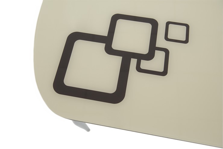 Обеденный раздвижной стол Ривьера исп.2 хром №5, Рисунок квадро (стекло молочное/коричневый/венге) в Магадане - изображение 6