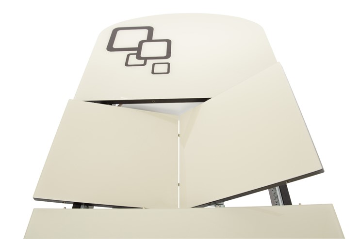 Раздвижной стол Ривьера мини дерево №1, Рисунок квадро (стекло белое/черный/черный) в Магадане - изображение 4