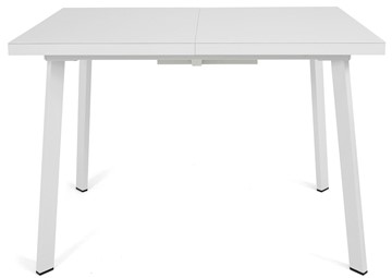 Кухонный раскладной стол Сальвадор-2G (ноги белые, стекло cristal/белый цемент) в Магадане - предосмотр 1