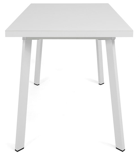 Раздвижной стол Сальвадор-1G (ноги белые, стекло cristal/белый цемент) в Магадане - изображение 2