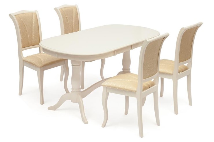 Кухонный раскладной стол Siena ( SA-T6EX2L ) 150+35+35х80х75, ivory white (слоновая кость 2-5) арт.12490 в Магадане - изображение 6