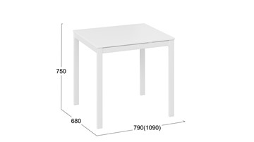 Кухонный раздвижной стол Слайд тип 1 (Белый матовый, Белый) в Магадане - предосмотр 4