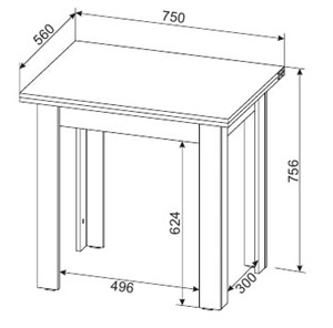 Кухонный стол раздвижной СО-3, белый в Магадане - предосмотр 2