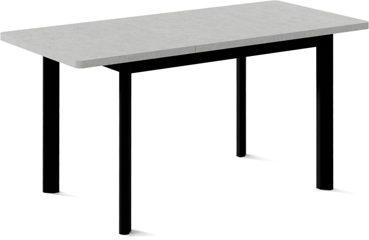 Кухонный стол раздвижной Токио-2L (ноги металлические черные, светлый цемент) в Магадане - изображение 1