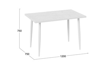 Кухонный обеденный стол Невада ДП1-02-08 (Белый мрамор/Белый) в Магадане - предосмотр 3