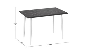 Обеденный стол Невада ДП1-02-08 (Черный мрамор/Белый) в Магадане - предосмотр 3