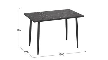 Кухонный стол Невада ДП1-02-08 (Черный мрамор/Черный матовый) в Магадане - предосмотр 3