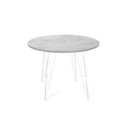 Кухонный обеденный стол SHT-TU10 / SHT-TT 90 ЛДСП (бетон чикаго светло-серый/белый) в Магадане - изображение