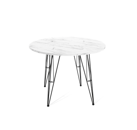 Обеденный стол SHT-TU10 / SHT-TT 90 ЛДСП (мрамор кристалл/черный) в Магадане - изображение