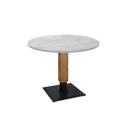 Кухонный стол SHT-TU22 / SHT-TT 90 ЛДСП (бетон чикаго светло-серый/дуб брашированный корич/черный муар) в Магадане - изображение