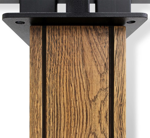 Обеденный стол SHT-TU22 (2 шт.)/ТT 120/80 (дуб брашированный коричневый/черный муар/белый шагрень) в Магадане - изображение 6