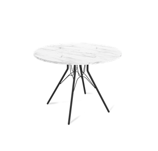 Обеденный круглый стол SHT-TU34-P / SHT-TT 90 ЛДСП (бетон чикаго светло-серый/мрамор кристалл) в Магадане
