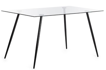 Кухонный обеденный стол SOPHIA (mod. 5003) металл/стекло (8мм), 140x80x75, черный/прозрачный арт.19231 в Магадане - предосмотр