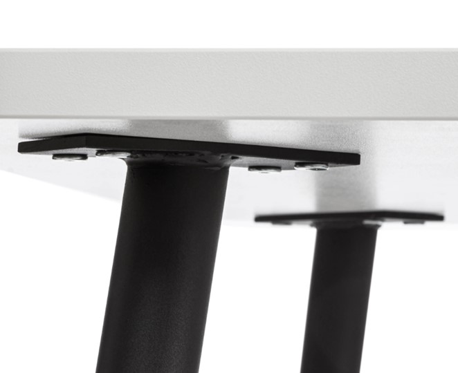 Обеденный стол PLUTO ЛДСП/металл, 120x80x77, Белый/Черный арт.19316 в Магадане - изображение 5