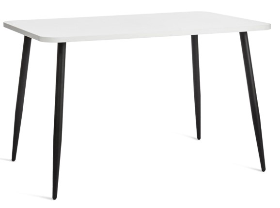 Обеденный стол PLUTO ЛДСП/металл, 120x80x77, Белый/Черный арт.19316 в Магадане - изображение