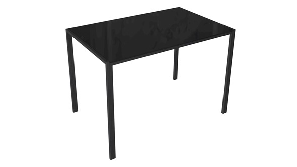 Кухонный стол Торрес тип 1 (Черный муар/Черный глянец) в Магадане - изображение
