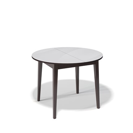 Кухонный раздвижной стол Kenner 1000M (Венге/Стекло белое сатин) в Магадане - изображение