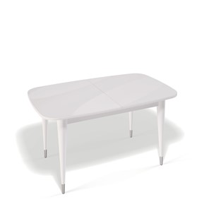 Кухонный стол раздвижной Kenner K1250 (Белый/Стекло белое глянец) в Магадане