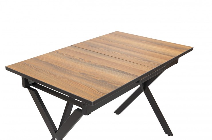 Обеденный раздвижной стол Стайл № 11 (1100/1500*700 мм.) столешница Оптивайт , фотопечать, форма Флан, с механизмом бабочка в Магадане - изображение 1