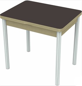 Раздвижной стол Бари хром №6 (стекло коричневое/дуб выбеленный) в Магадане - предосмотр