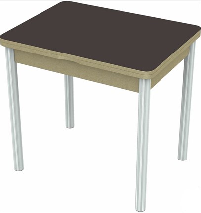 Раздвижной стол Бари хром №6 (стекло коричневое/дуб выбеленный) в Магадане - изображение