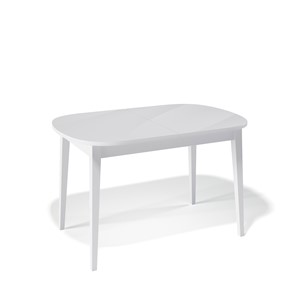 Кухонный раздвижной стол Kenner 1300M (Белый/Стекло белое глянец) в Магадане - предосмотр
