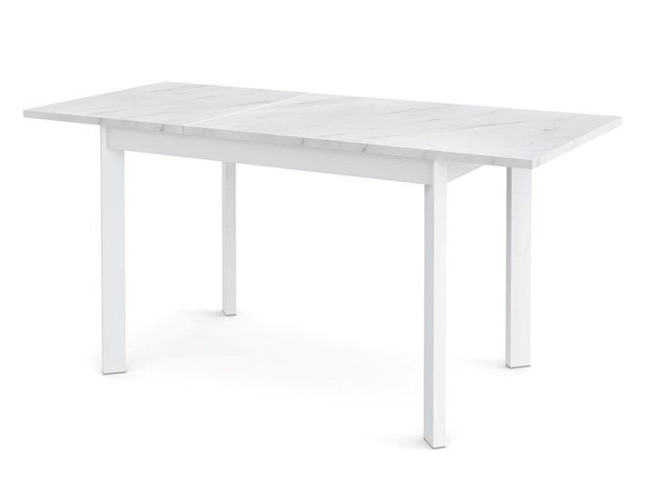 Кухонный раскладной стол Dikline L110 Мрамор белый/ножки белые в Магадане - изображение 1