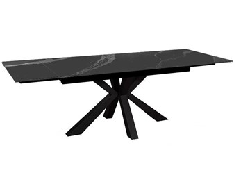 Стол на кухню раздвижной DikLine SFE160 Керамика Черный мрамор/подстолье черное/опоры черные (2 уп.) в Магадане - предосмотр 2