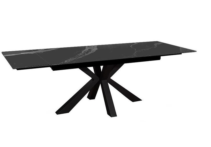 Стол на кухню раздвижной DikLine SFE160 Керамика Черный мрамор/подстолье черное/опоры черные (2 уп.) в Магадане - изображение 2