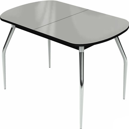 Раздвижной стол Ривьера исп.1 хром №5 (стекло белое/черный) в Магадане - изображение