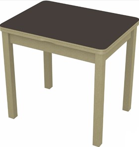 Кухонный стол раздвижной Бари дерево №8 (стекло коричневое/дуб выбеленный) в Магадане - предосмотр